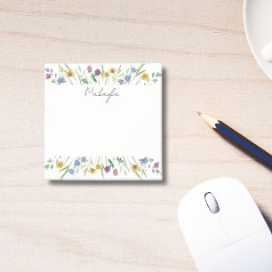 Personalized Wildflower Post-it Notes