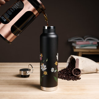 Personalized Wildflower Stainless Steel Water Bottle