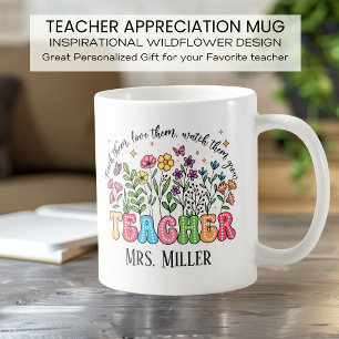 Personalized Wildflower Teacher Inspiration Coffee Mug