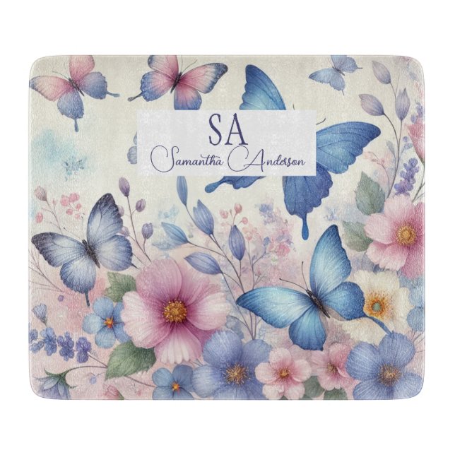 Personalized Wildflower with Monogram & Name  Cutting Board (Front)