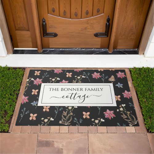 Personalized Wildflowers Cottage Doormat