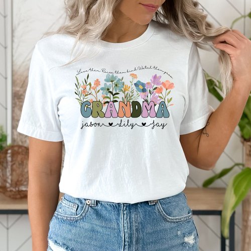 Personalized Wildflowers Grandma T_Shirt