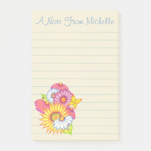 Personalized Wildflowers Post It Notes