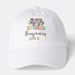 Personalized Wildflowers Retirement, Floral Retire Hat