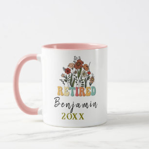Personalized Wildflowers Retirement, Floral Retire Mug