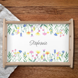 Personalized  Wildflowers Serving Tray