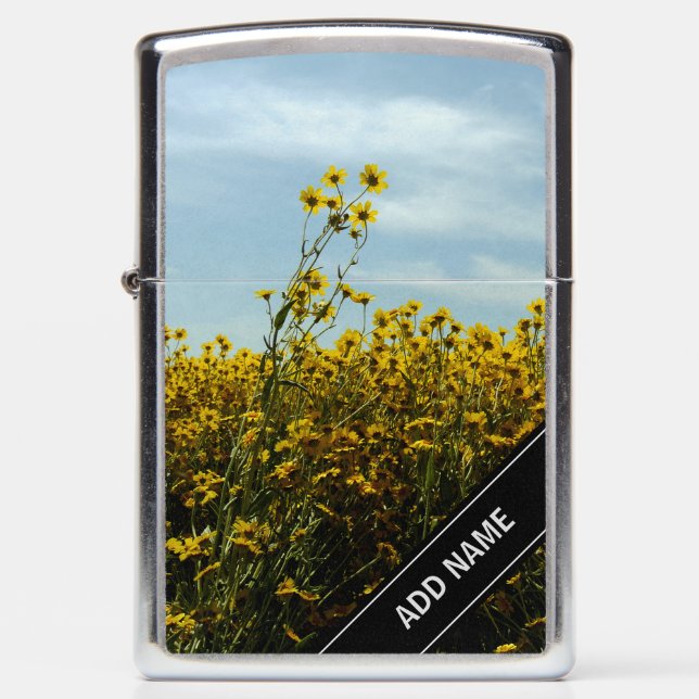 Personalized Wildflowers Sunflowers Zippo Lighter (Front)