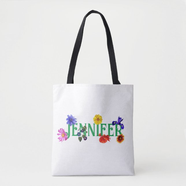Personalized 'Wildflowers' Tote Bag (Front)