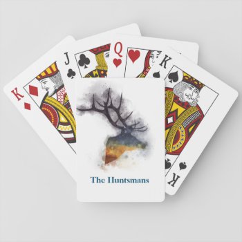 Personalized Wildlife Deer Buck Watercolor Playing Cards by HolidayCreations at Zazzle