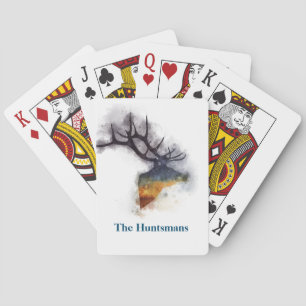 Personalized Wildlife Deer Buck Watercolor Poker Cards