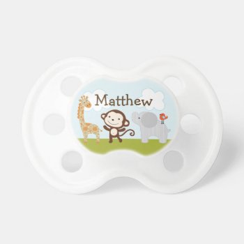 Personalized Wildlife Jungle Animals 2 Pacifier by Personalizedbydiane at Zazzle
