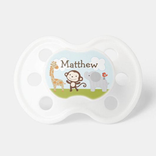 Personalized Wildlife Jungle Animals 2 Pacifier (Front)