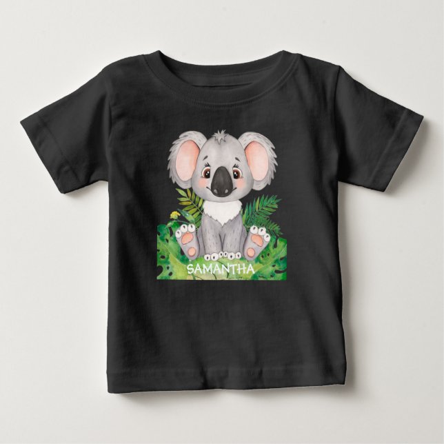 Personalized Wildlife Koala Baby T-Shirt (Front)