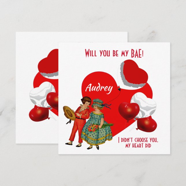 Personalized Will You Be My BAE Girl Boy Balloons  (Front/Back)