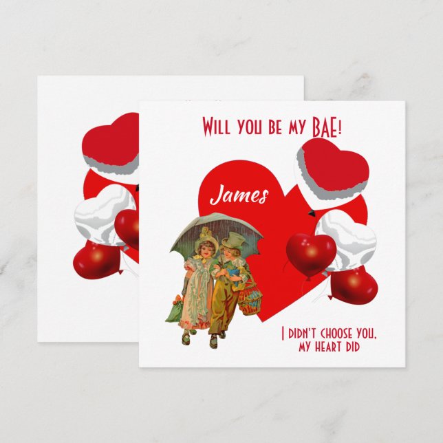 Personalized Will You Be My BAE Girl Boy Balloons  (Front/Back)