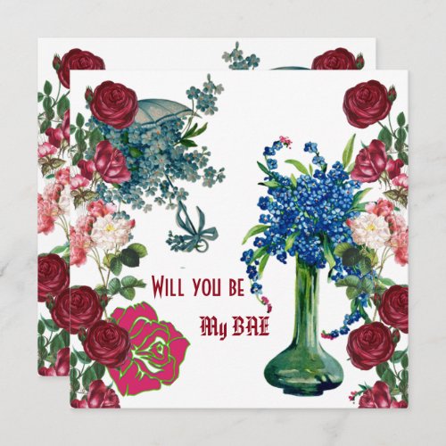 Personalized Will You Be My BAE Rustic Roses Vase 