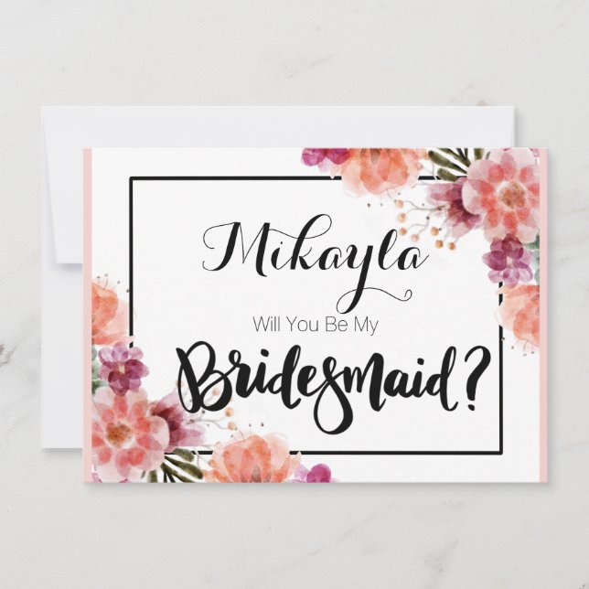 Personalized Will You Be My Bridesmaid Cards (Front)
