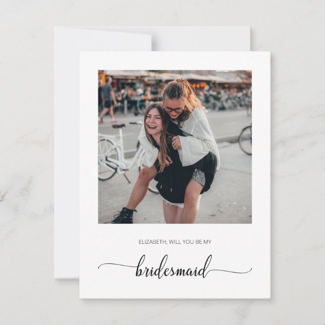 Personalized Will You Be My Bridesmaid Photo Card (Front)
