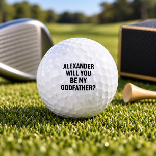 Personalized Will You Be My Godfather Proposal Golf Balls