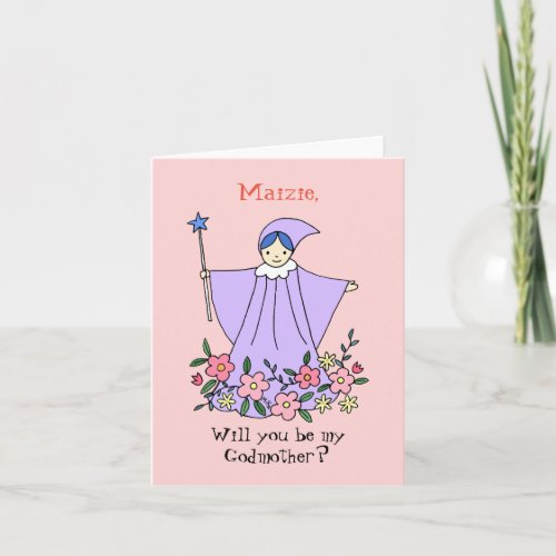 Personalized Will you be my Godmother Propose Card