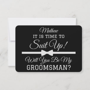 Personalized “Will You Be My Groomsman?” Suit Up Thank You Card