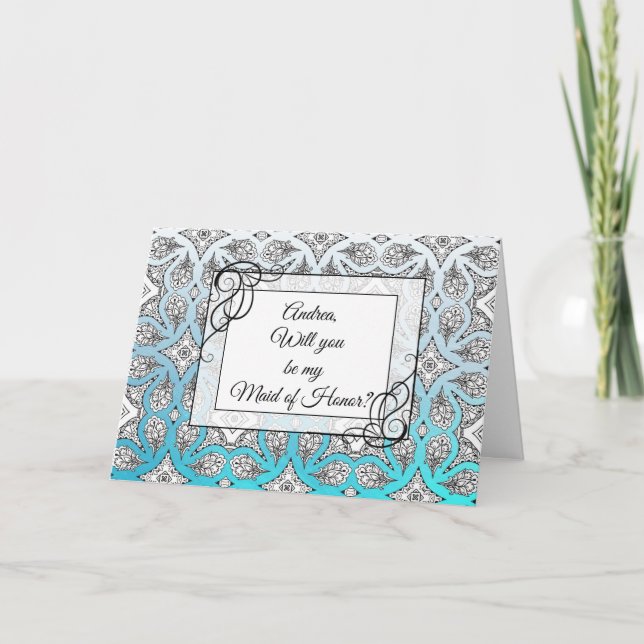 Personalized Will You Be My Maid of Honor Card (Front)