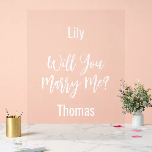 Personalized will you marry me acrylic sign