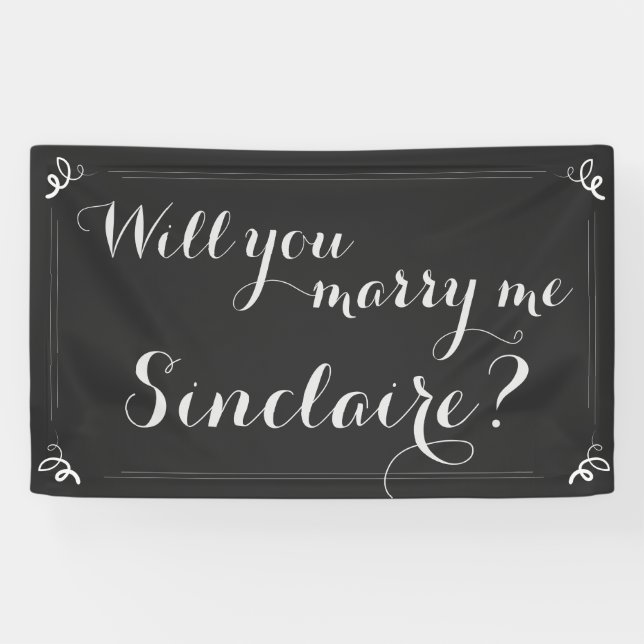 Personalized "Will You Marry Me...?" Banner (Horizontal)