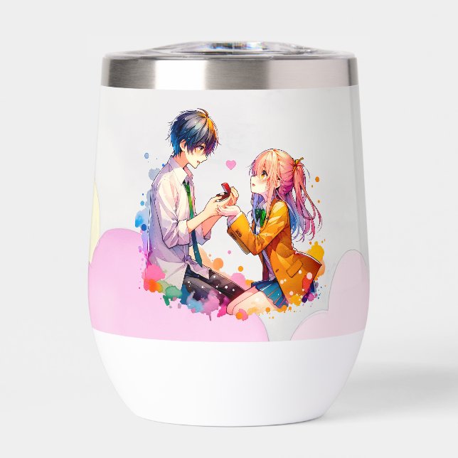 Personalized Will You Marry Me | Marriage Proposal Thermal Wine Tumbler (Front)