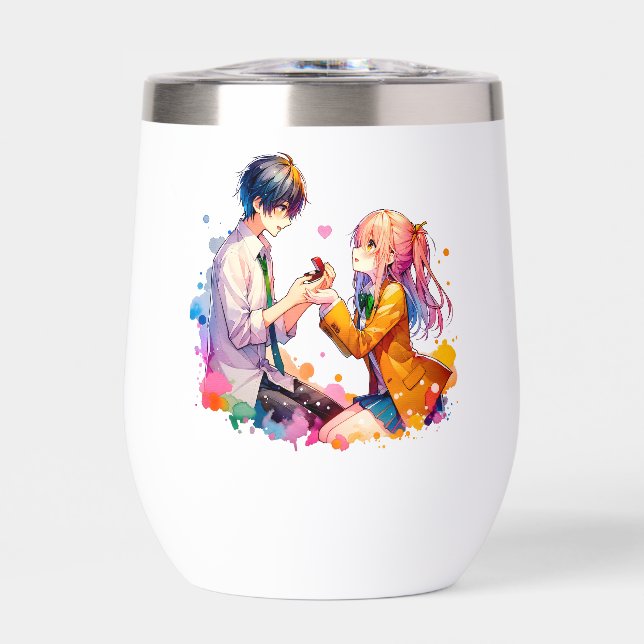 Personalized Will You Marry Me | Marriage Proposal Thermal Wine Tumbler (Front)