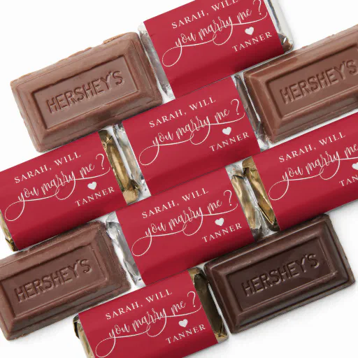 Personalized, Will You Marry Me?, Red and White Hershey's Miniatures