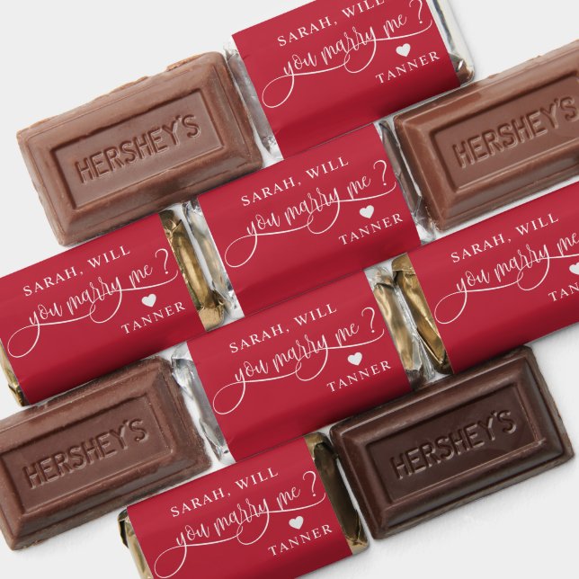 Personalized, Will You Marry Me?, Red and White Hershey's Miniatures (Assorted)