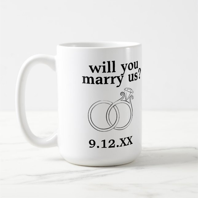 Personalized Will you Marry Us? Coffee Mug (Left)