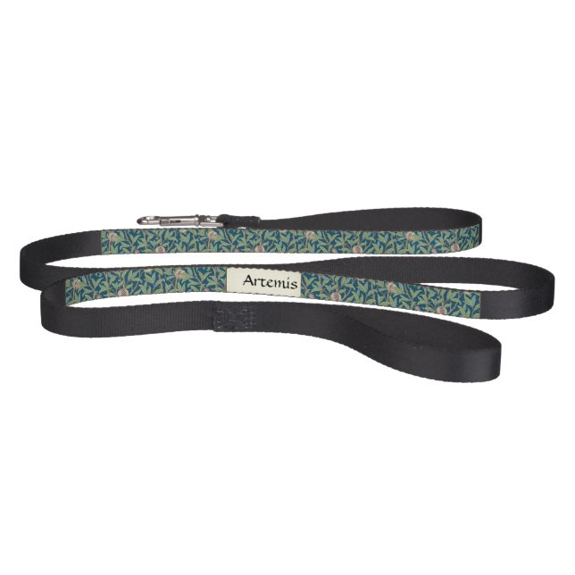 Personalized William Morris Bird and Pomegranate Pet Leash (Full)
