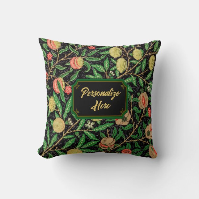 Personalized William Morris Classic Throw Pillow (Front)