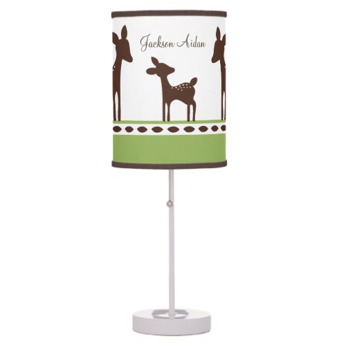 Personalized Willow Deer Family Nursery Lamp