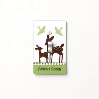 Personalized Willow Deer Family Switch Plate