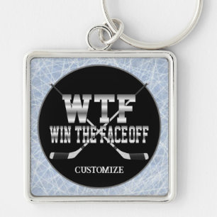 Personalized Win The Face-Off Keychain