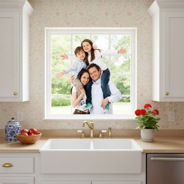 Personalized Window Portrait Cling - Family Decal (Personalized Portraits. Instant Window Charm.)