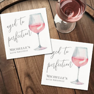 Personalized Wine Adult Birthday Party Napkins