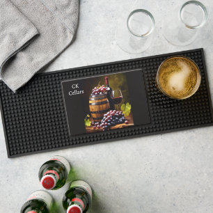 Personalized wine bar mat 