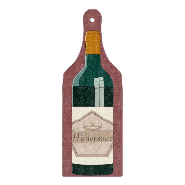 Personalized Wine Bottle Cutting Board (Front)