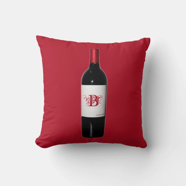Personalized Wine Bottle Pillow (Front)
