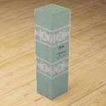 Personalized Wine Box Rustic Lace Aged Vintage<br><div class="desc">Personalized Gift Box for a bottle of wine. COLOR PALETTE: neutral cream beige with soft white DESIGN COLLECTION: This lace is completely hand designed by graphic artist Audrey Jeanne Roberts to look like antique vintage hand crafted laces. With beautiful swirl flourish and scroll details it adds an feminine, elegant, classic...</div>