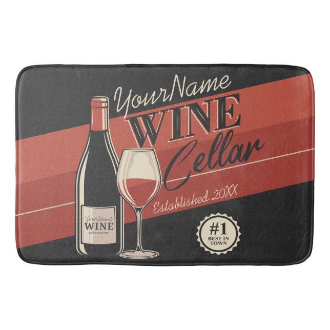 Personalized Wine Cellar Bottle Tasting Room Bar   Bath Mat (Front)