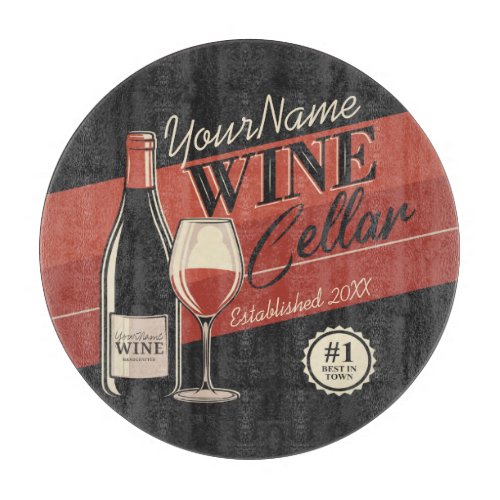 Personalized Wine Cellar Bottle Tasting Room Bar   Cutting Board