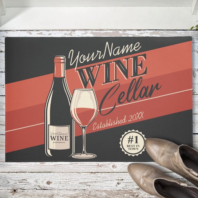 Personalized Wine Cellar Bottle Tasting Room Bar  Doormat (Creator Uploaded)