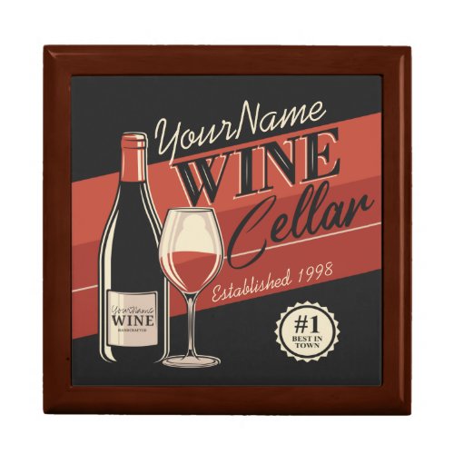 Personalized Wine Cellar Bottle Tasting Room Bar Gift Box