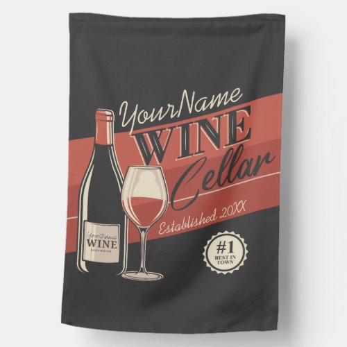 Personalized Wine Cellar Bottle Tasting Room Bar   House Flag