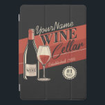 Personalized Wine Cellar Bottle Tasting Room Bar   iPad Pro Cover<br><div class="desc">Personalized Wine Cellar Bottle Tasting Room Bar design,  featuring elegant wine bottle and glass. Customize with your Name or Custom Text!</div>